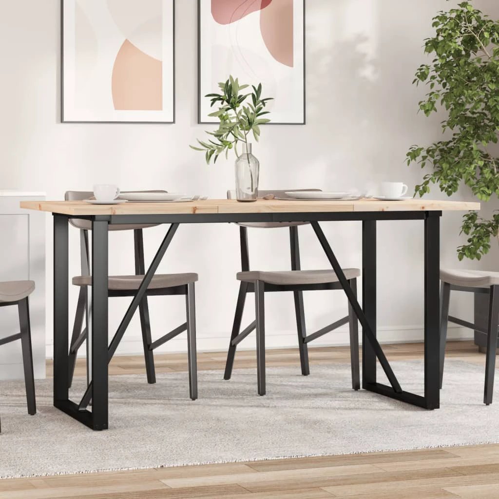 vidaXL VidaXL Dining Table 140x80x75.5 Pine CastIron Home - Dining Table
