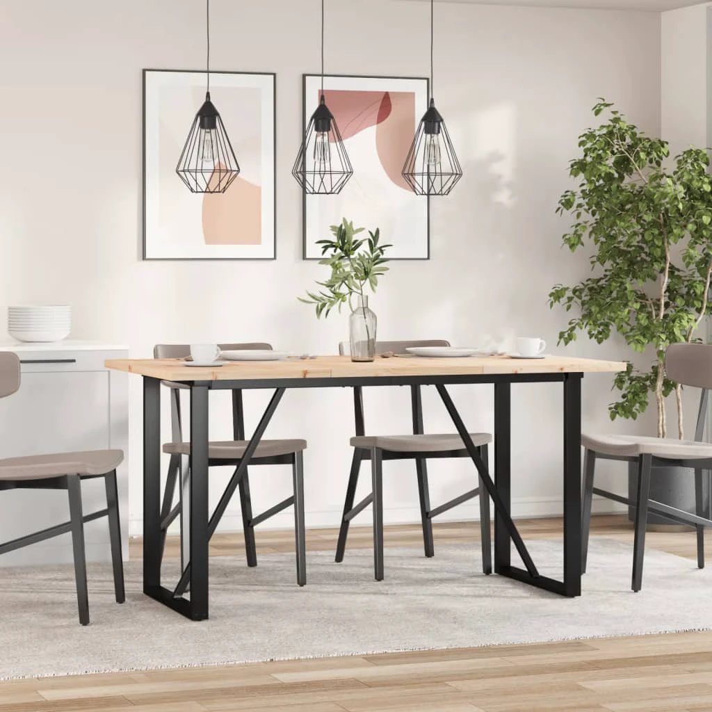 vidaXL VidaXL Dining Table 140x80x75.5 Pine CastIron Home - Dining Table