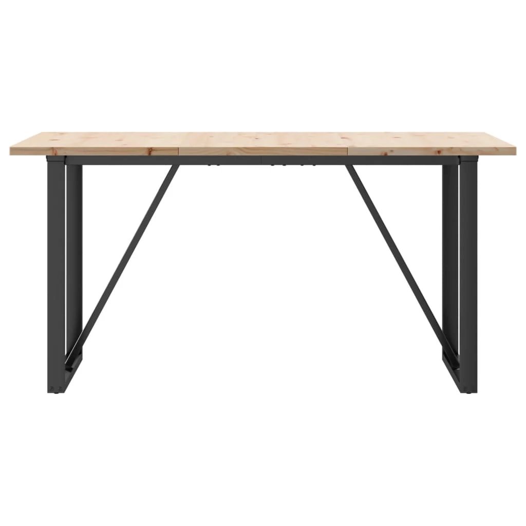 vidaXL VidaXL Dining Table 140x80x75.5 Pine CastIron Home - Dining Table