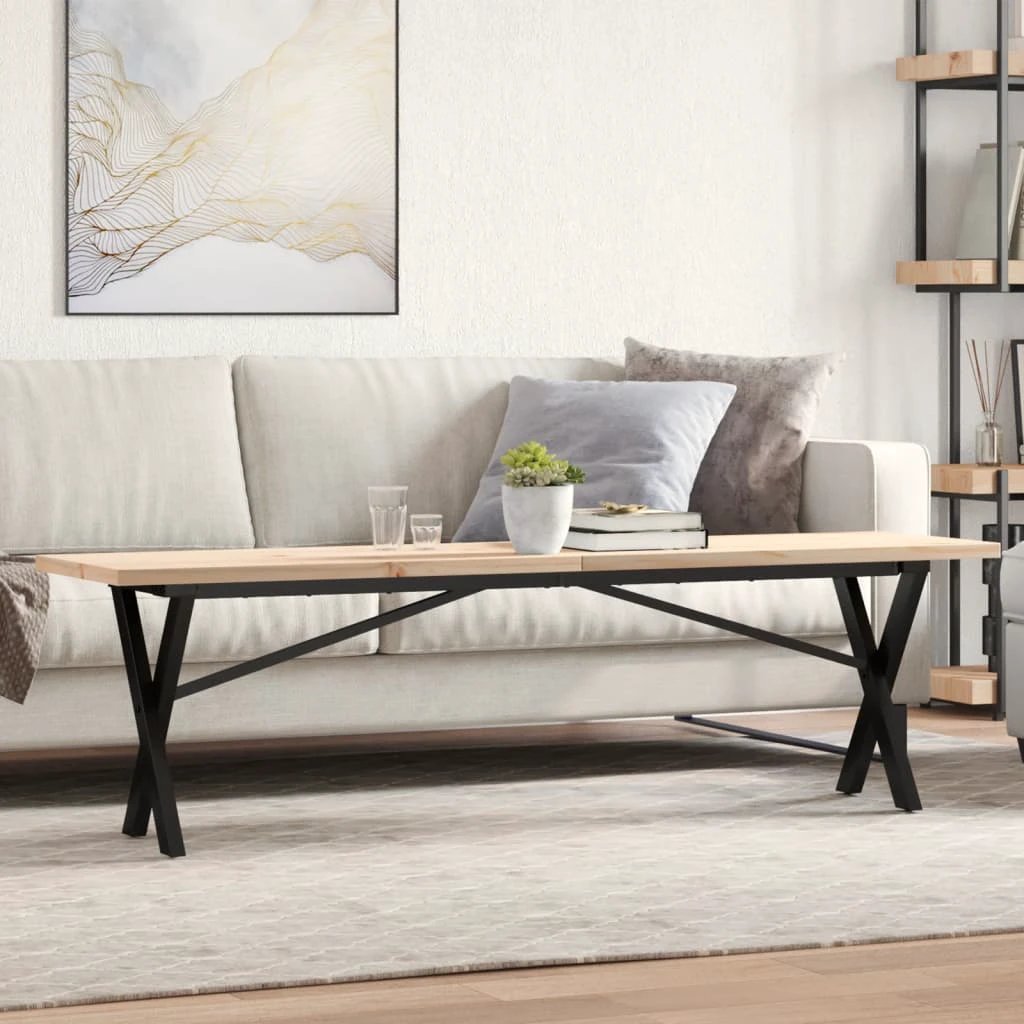 vidaXL VidaXL Coffee Table 160x40x45.5 Pine Cast Iron - Coffee Table