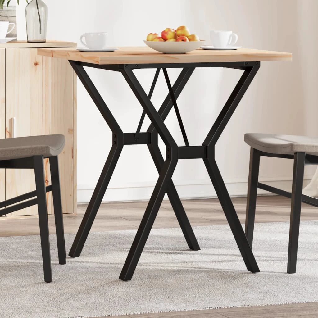 vidaXL VidaXL Table 70x70x75.5 Pine Iron Y-Frame Family - Dining Table