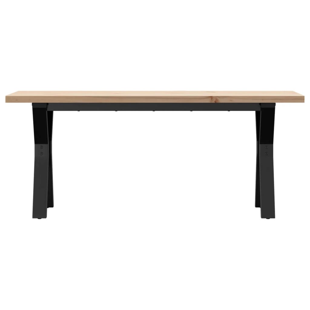 vidaXL Coffee Table 110x40x45.5 cm Y Frame Solid Pine Wood Cast Iron For Living Room by vidaXL