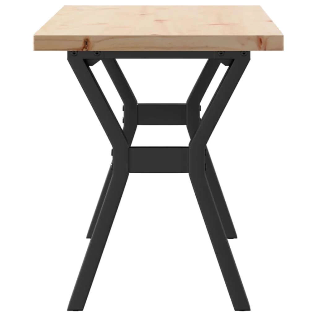 vidaXL Coffee Table 110x40x45.5 cm Y Frame Solid Pine Wood Cast Iron For Living Room by vidaXL