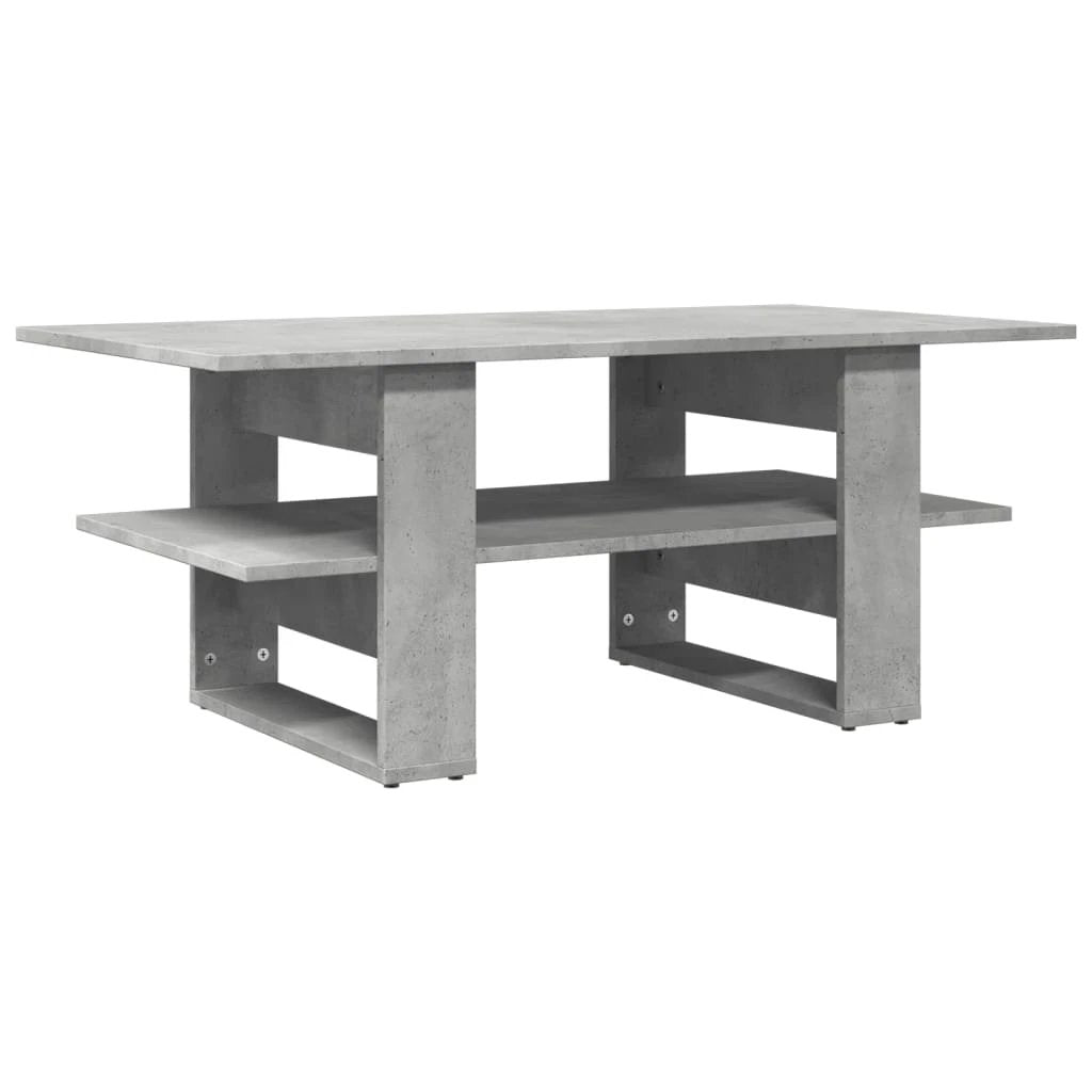 vidaXL Coffee Table 102x55x42 cm Concrete Grey Engineered Wood With Shelf Living Room by vidaXL