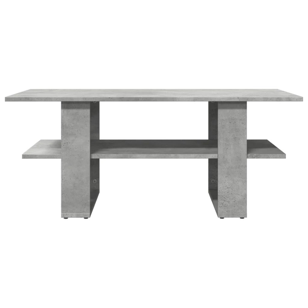 vidaXL Coffee Table 102x55x42 cm Concrete Grey Engineered Wood With Shelf Living Room by vidaXL