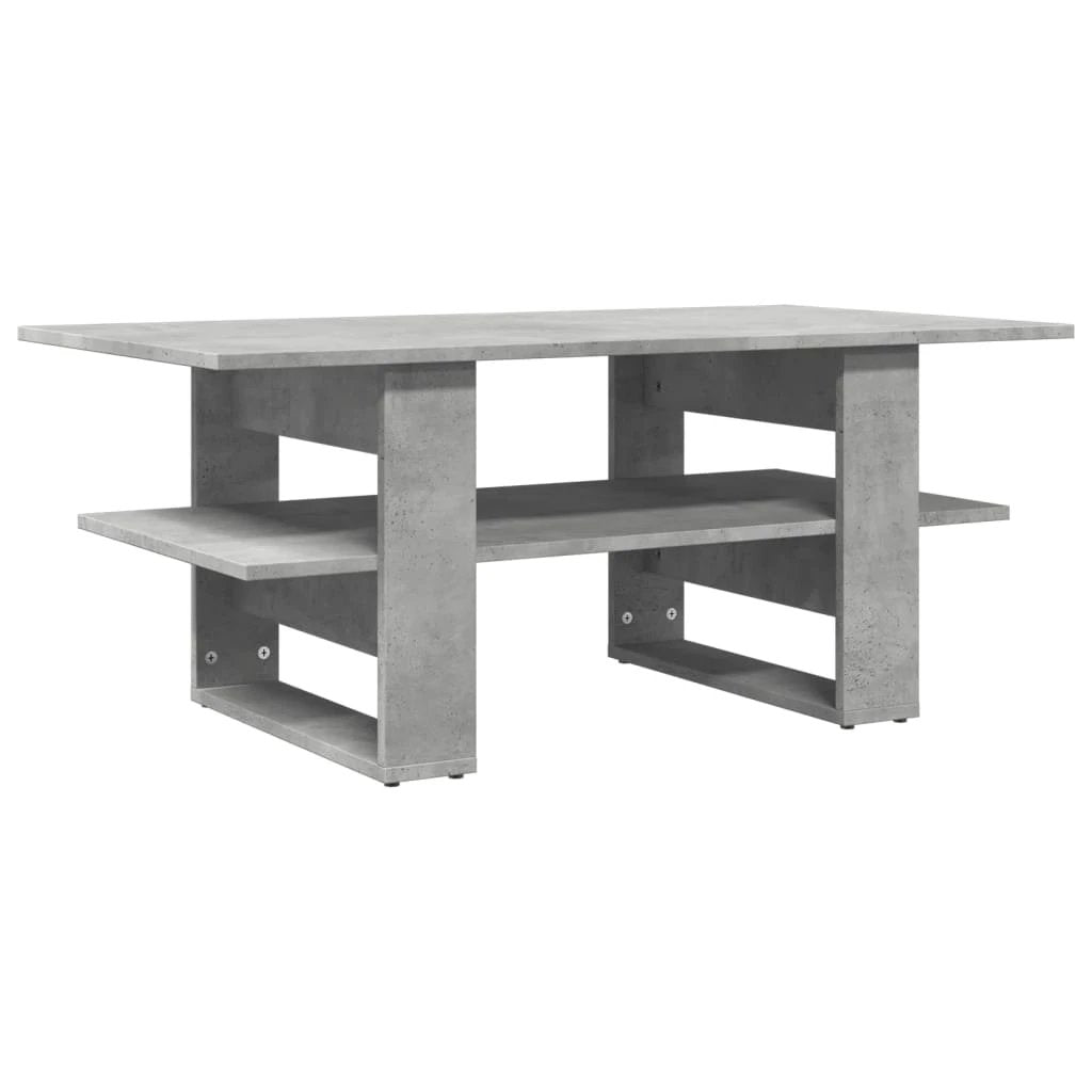 vidaXL Coffee Table 102x55x42 cm Concrete Grey Engineered Wood With Shelf Living Room by vidaXL