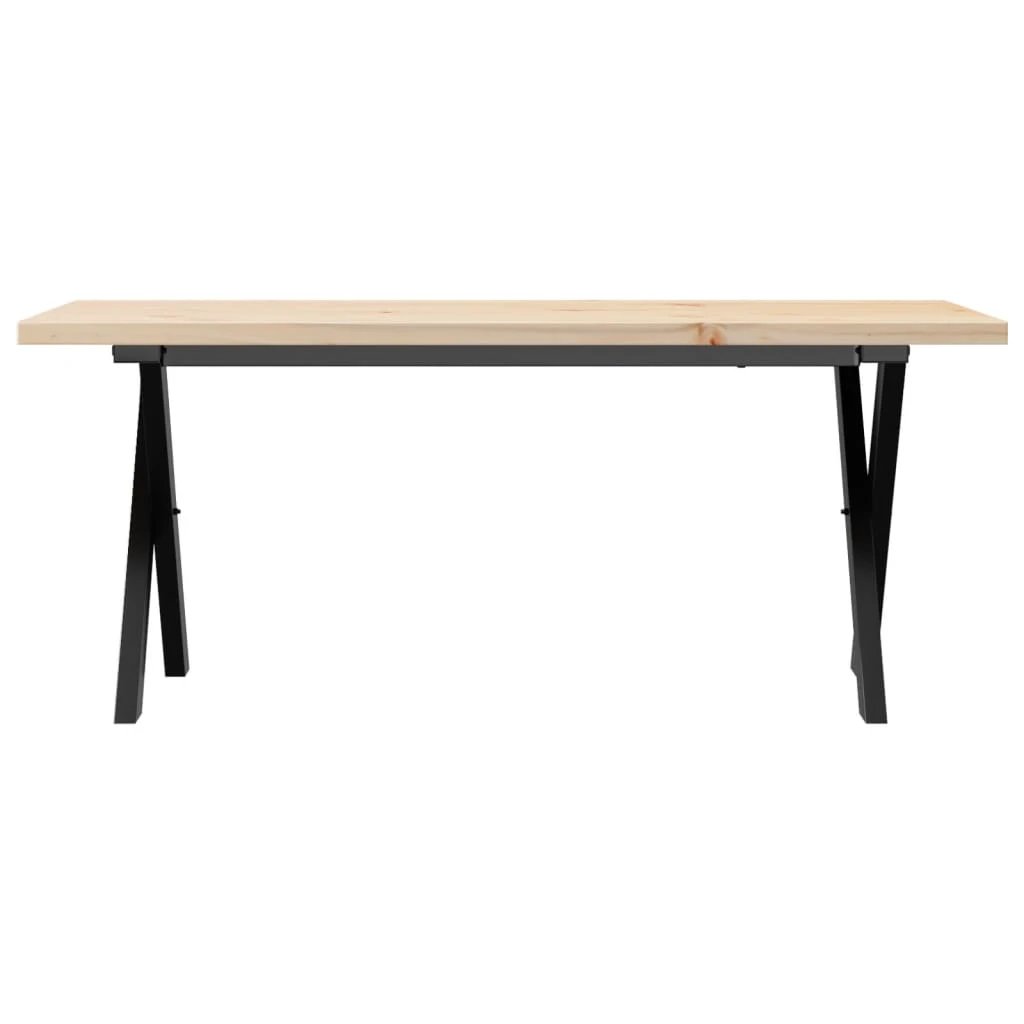 vidaXL VidaXL Coffee Table 110 x 40 x 45.5 cm Solid Pine and Cast Iron For Living Room - Coffee Table