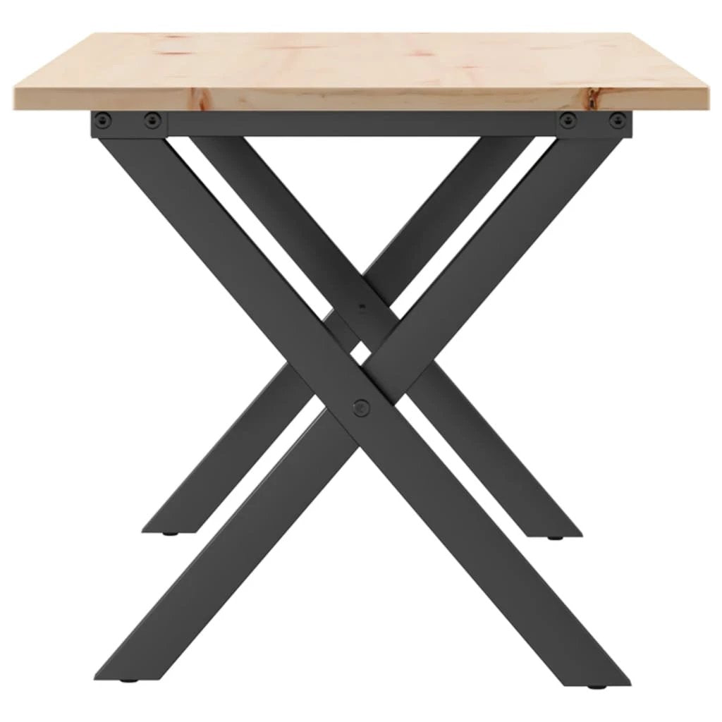 VidaXL Coffee Table 90x40x45 Cm Solid Pine Wood And Cast Iron XFrame Living Room by vidaXL