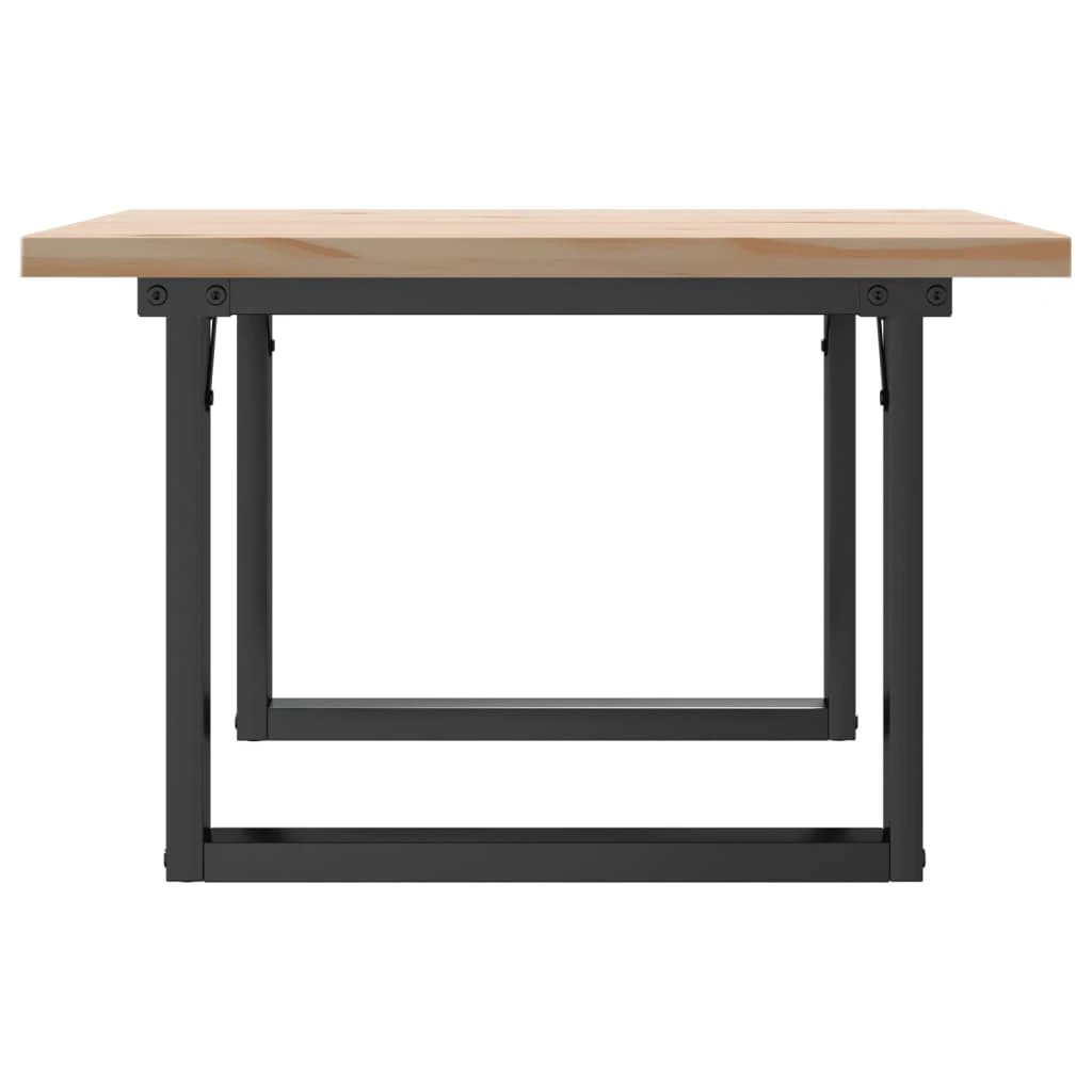 vidaXL vidaXL Coffee Table 60x60x40.5 Cm Solid Pine Wood Cast Iron Frame for Living Room - Coffee Table