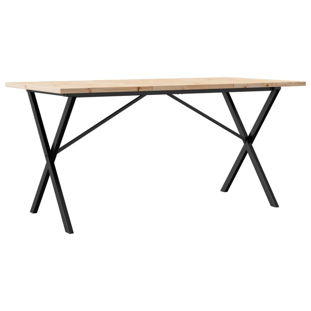 vidaXL VidaXL Dining Table XFrame 140x80 Cast Iron Home - Dining Table