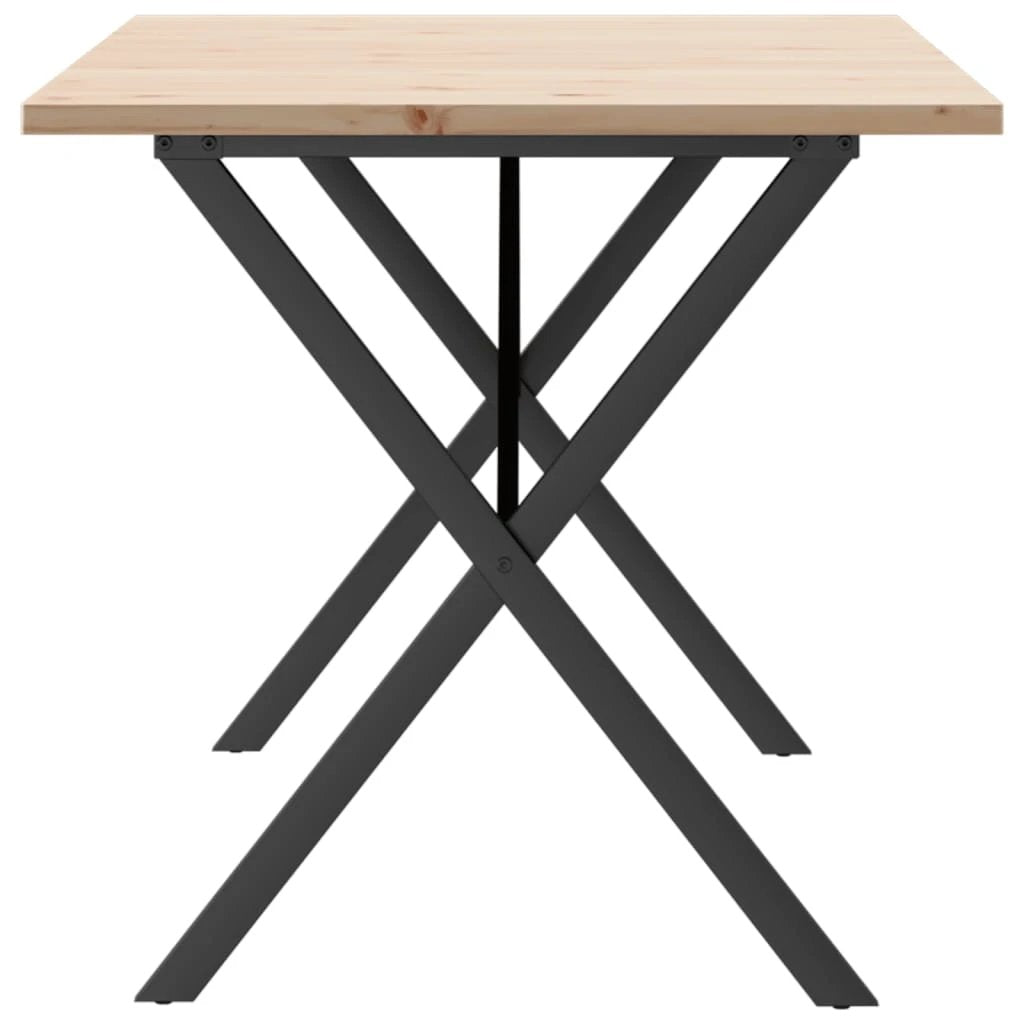 vidaXL VidaXL Dining Table XFrame 140x80 Cast Iron Home - Dining Table