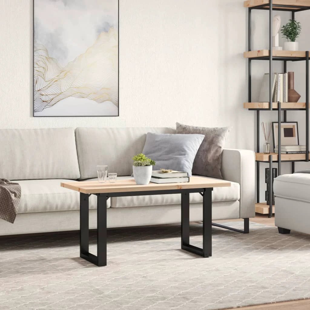 vidaXL Coffee Table 90x40x45.5 cm Pine Iron Home by vidaXL