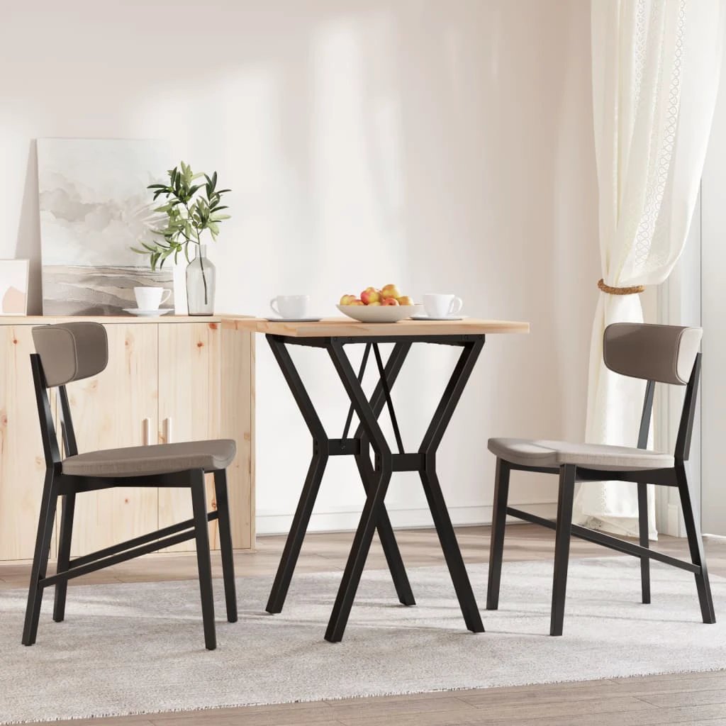 vidaXL Dining Table Y Frame 60x60x75.5 cm Solid Pine And Cast Iron With Rustic Knot Details For Family Meals by vidaXL