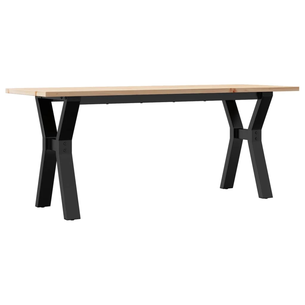 vidaXL VidaXL Coffee Table Y Frame 110x40x45 cm Solid Pine Wood And Cast Iron Rustic Industrial Living Room - Coffee Table