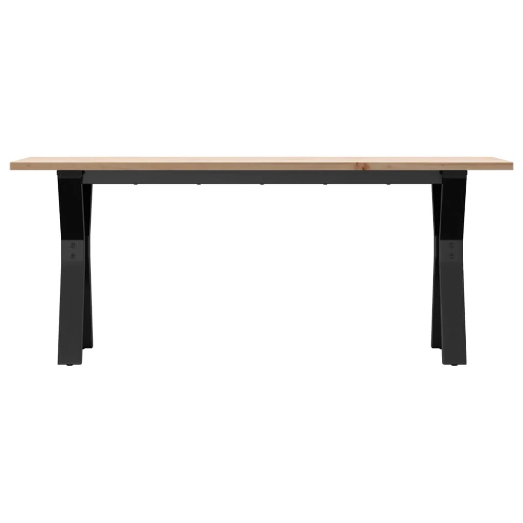 vidaXL VidaXL Coffee Table Y Frame 110x40x45 cm Solid Pine Wood And Cast Iron Rustic Industrial Living Room - Coffee Table