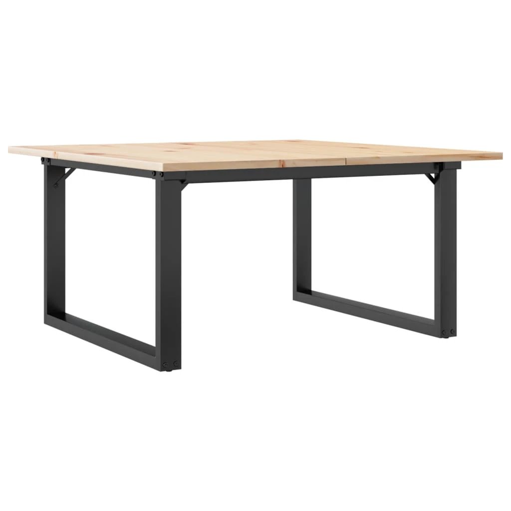 vidaXL O Frame Coffee Table 80x80x45 cm Solid Pine Wood And Cast Iron Living Room Centerpiece by vidaXL