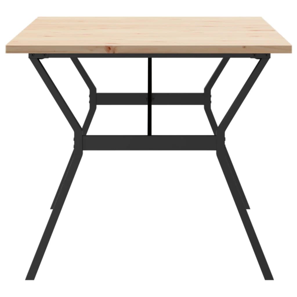 VidaXL Dining Table 180x90x75.5 cm Solid Pine and Cast Iron Y Frame For Family Dining by vidaXL