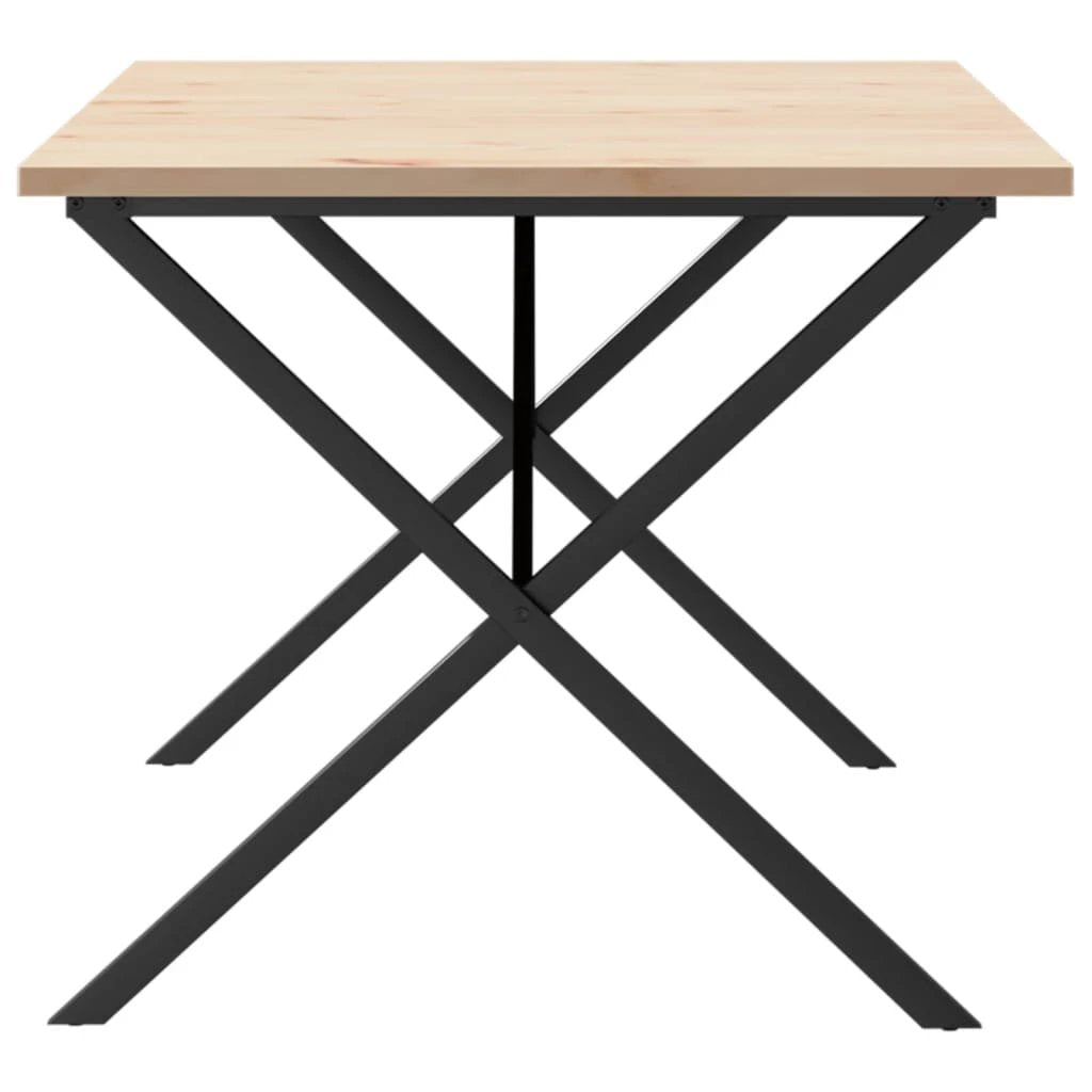 vidaXL VidaXL Dining Table 180x90x75.5 cm Solid Pine Wood And Cast Iron XFrame For Dining Room - Dining Table