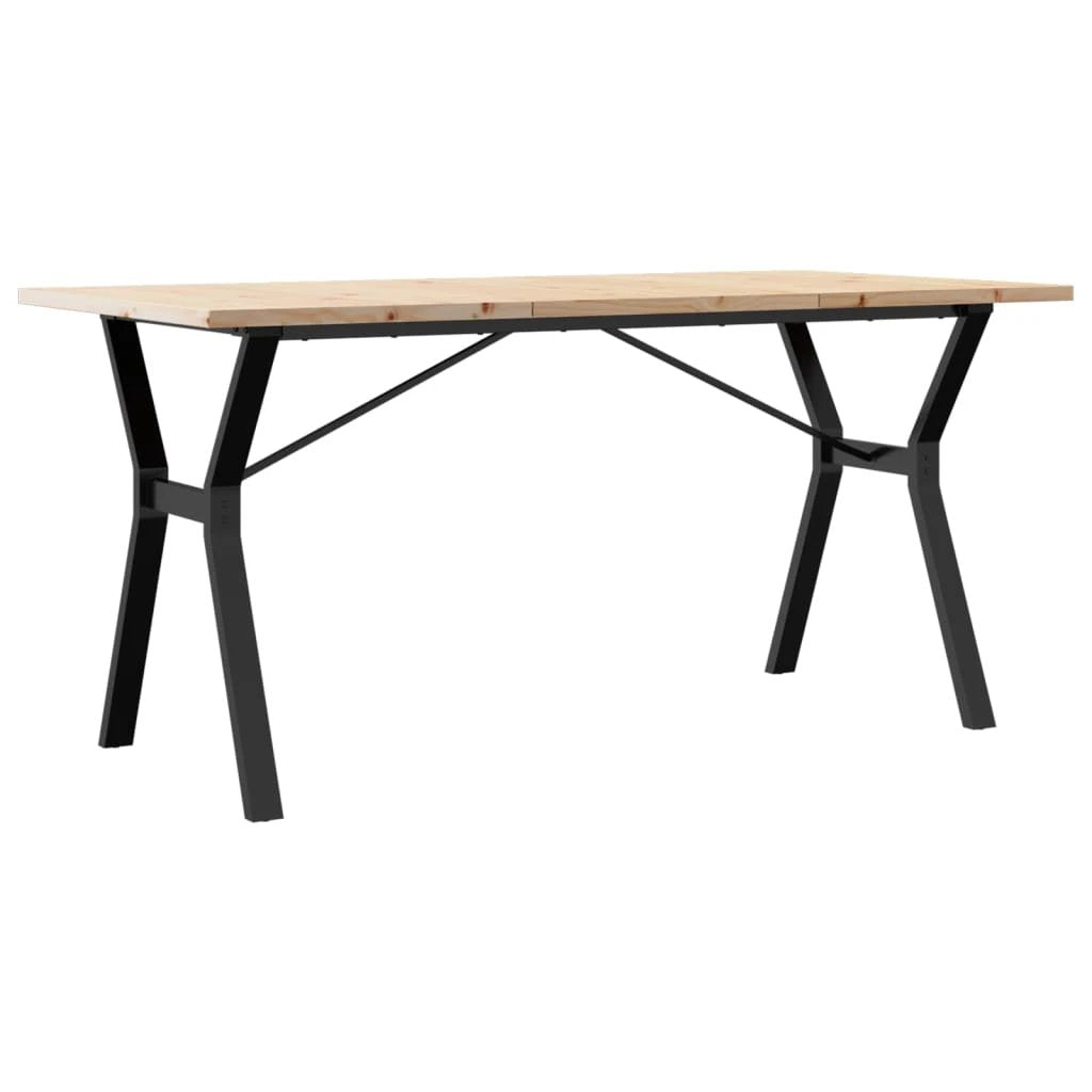 VidaXL Dining Table 140x80x75.5cm Pine Cast Iron by vidaXL
