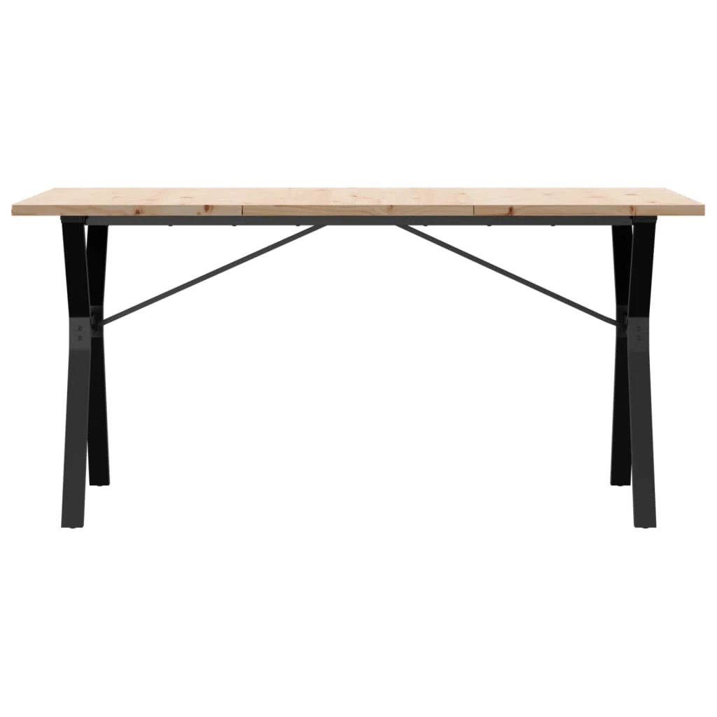VidaXL Dining Table 140x80x75.5cm Pine Cast Iron by vidaXL