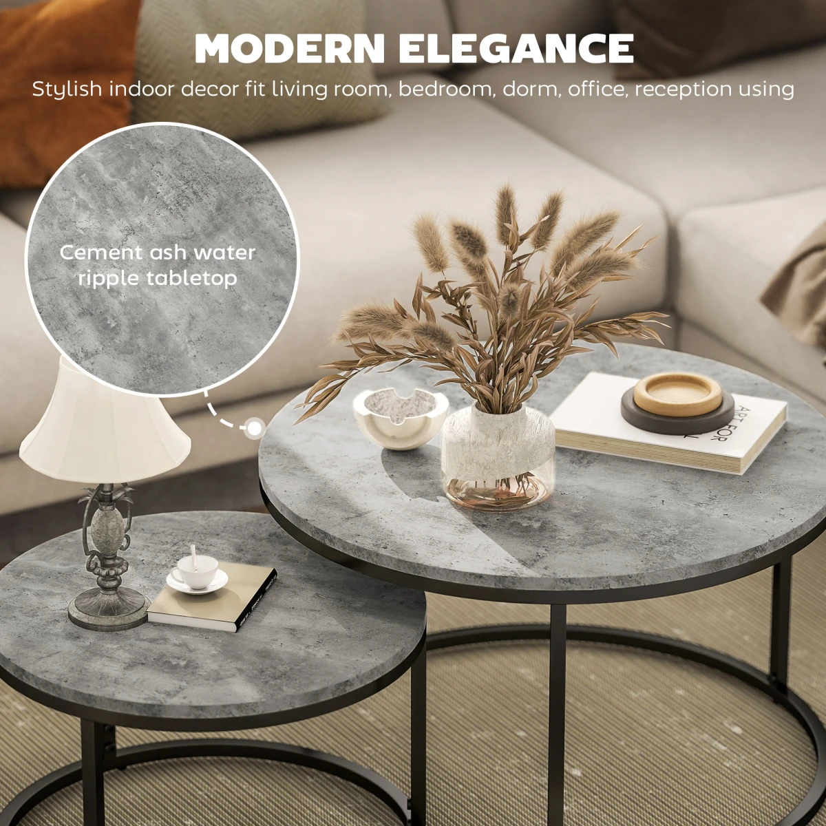 HOMCOM Coffee Tables 40cm Wood Tops Small Spaces by HOMCOM