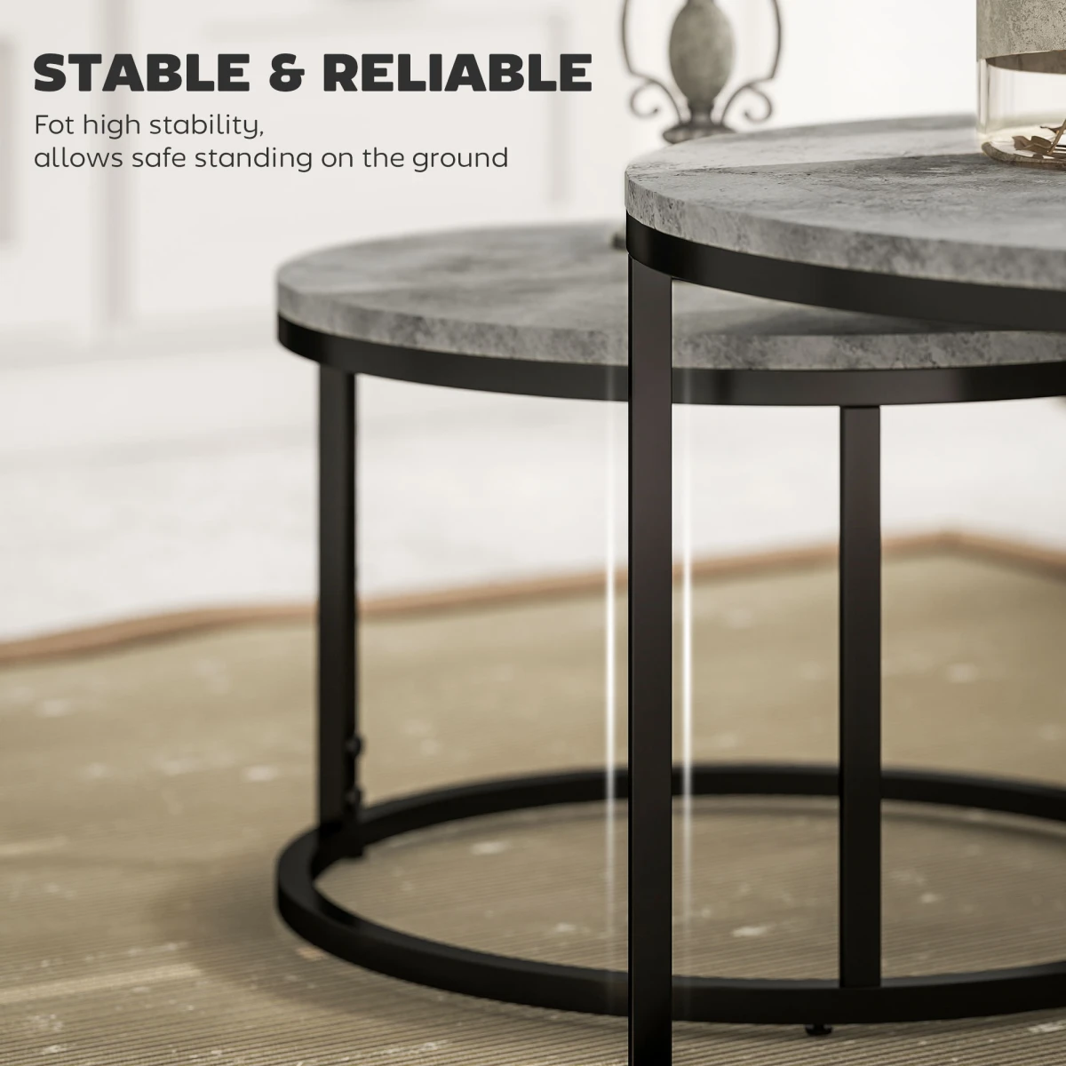 HOMCOM Coffee Tables 40cm Wood Tops Small Spaces by HOMCOM