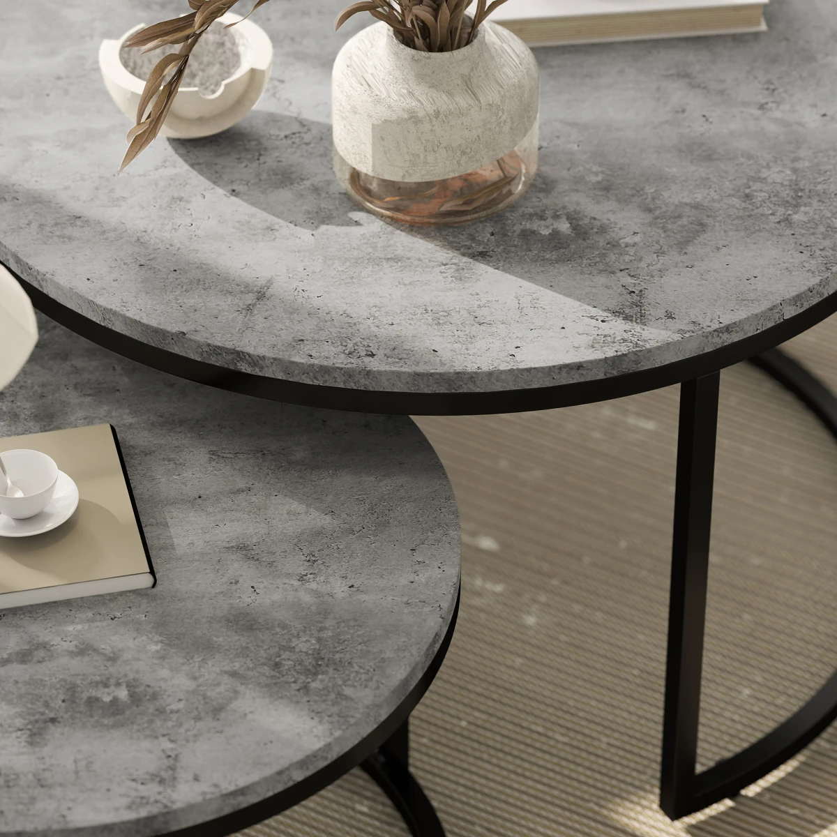 HOMCOM Coffee Tables 40cm Wood Tops Small Spaces by HOMCOM