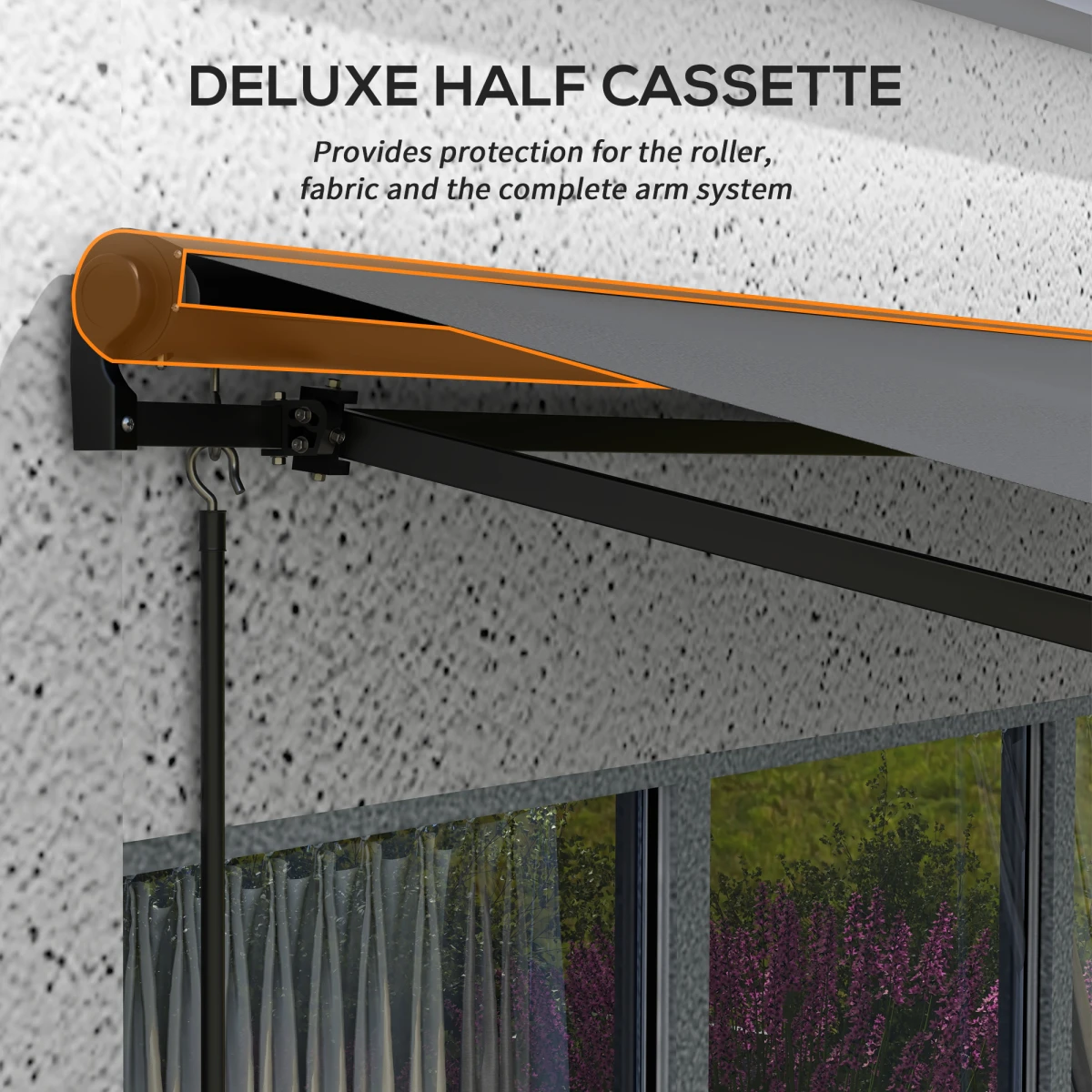 Outsunny Retractable Awning 3x2m Remote Patio by Outsunny