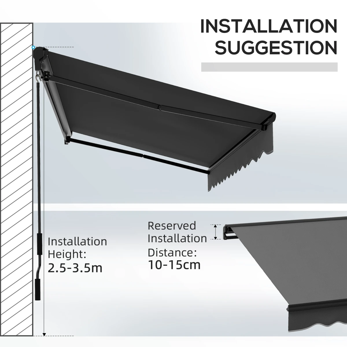 Outsunny Retractable Awning 3x2m Remote Patio by Outsunny