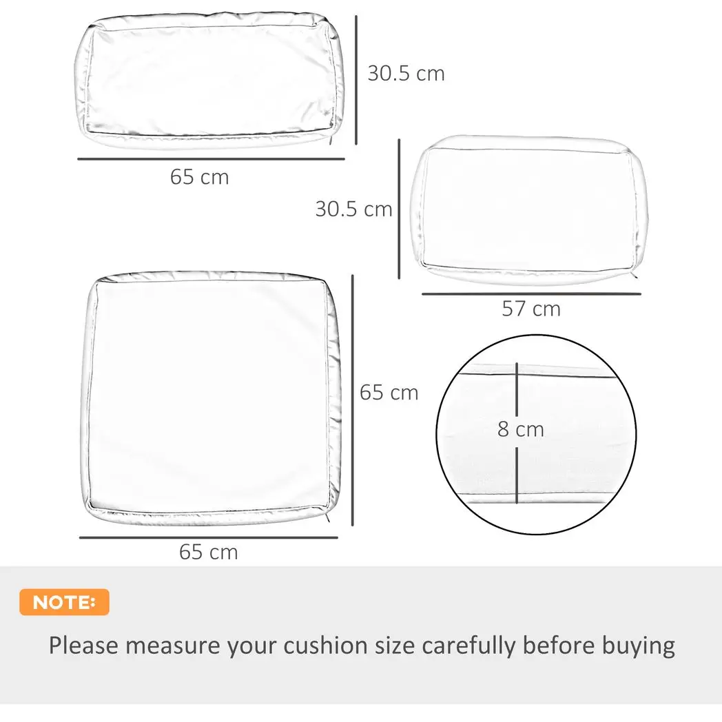 Outsunny Outsunny Garden Rattan Sofa Set Polyester Cover Replacement No Cushion Black - Cover