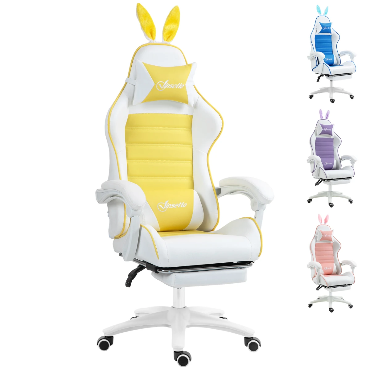 Vinsetto Chair 44-52cm Footrest Bunny Ears Gamers by Vinsetto