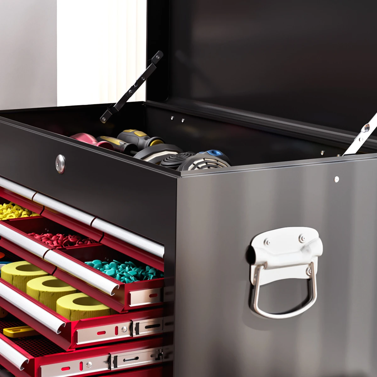HOMCOM Rolling Tool Chest 14 Drawer Lockable Cabinet Industrial Grade for Garage Workshop by HOMCOM