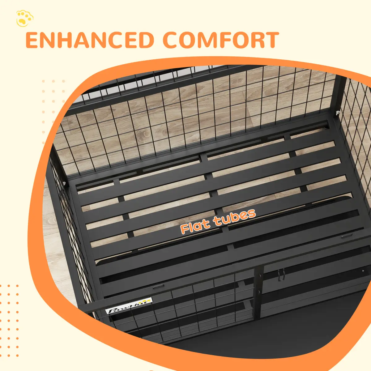 PawHut PawHut 43" Heavy Duty Dog Crate on Wheels w/ Bowl Holder, Removable Tray - Dog Crate