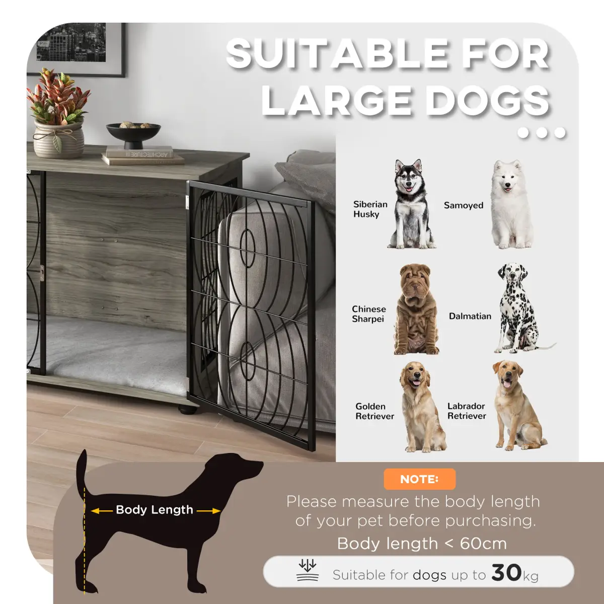 PawHut PawHut 29.5" Dog Crate Furniture End Table w/ Cushion for Medium Dogs - Dog Crate