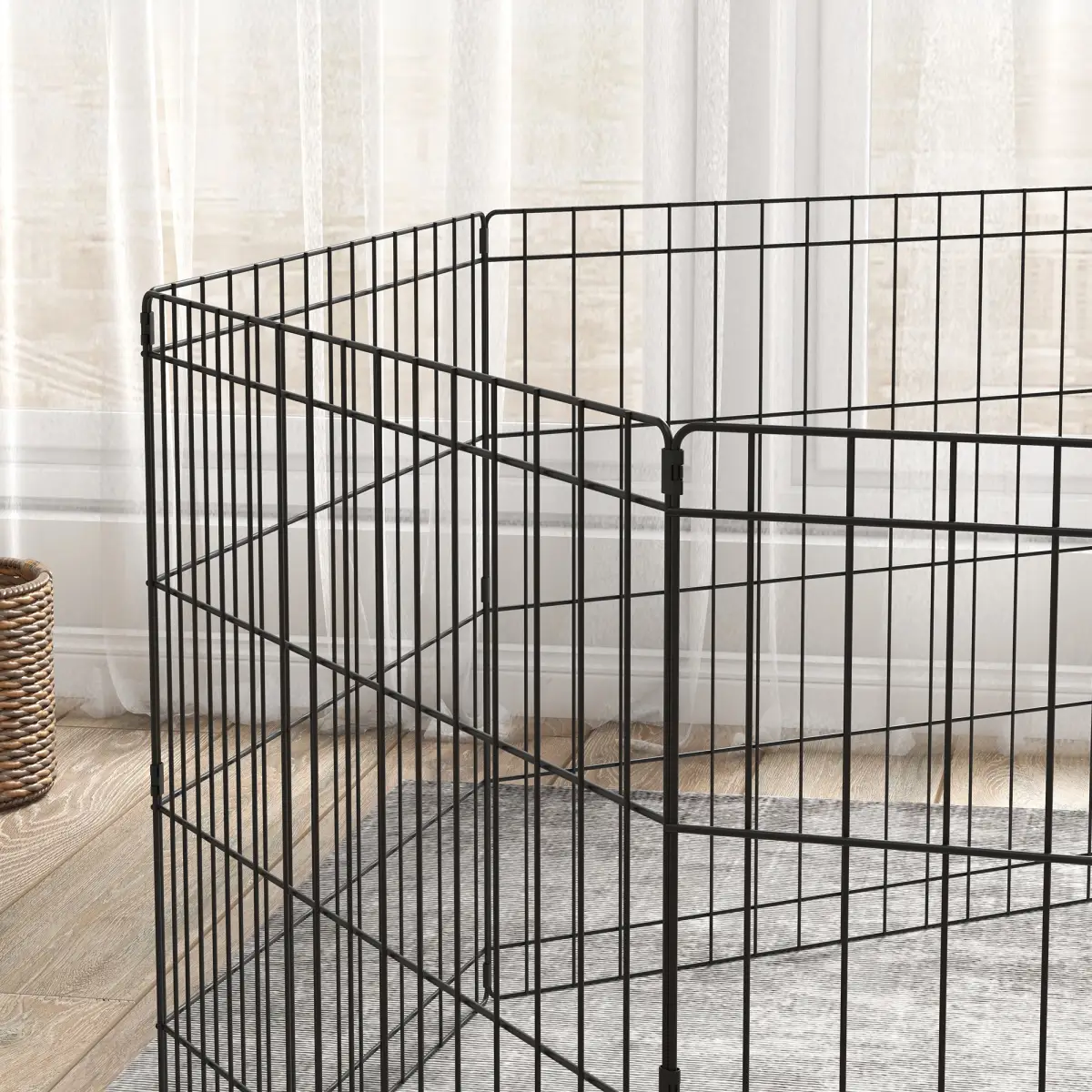 PawHut PawHut 8 Panel DIY Dog Pen with Door for Indoor/Outdoor Use, 76cm High - Pet Playpen