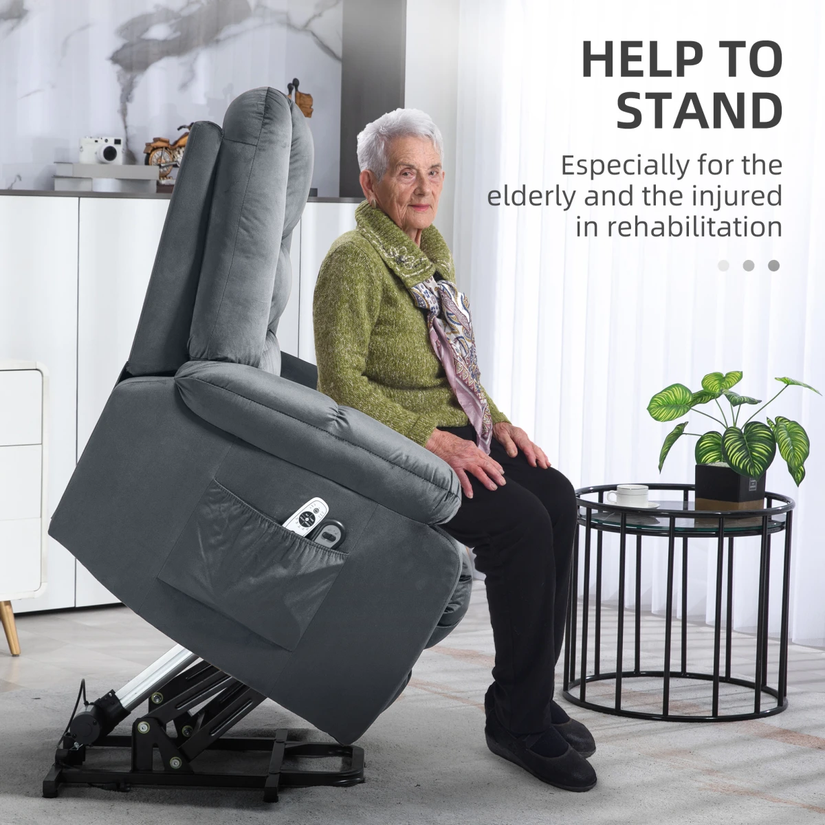 HOMCOM HOMCOM Lift Chair Full Size Vibration Massage With Heat Eight Massage Points For Seniors - Recliner
