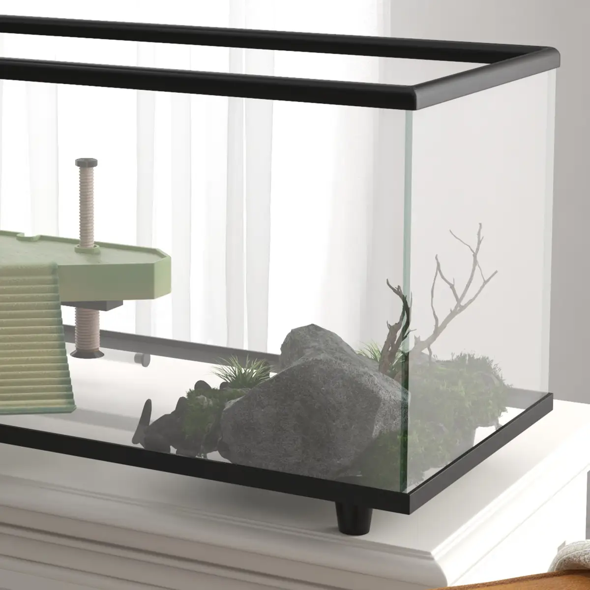 PawHut PawHut Turtle Tank 28L Glass Turtle Aquarium w/ Easy-Drain 45 x 25 x 29cm - Aquariums