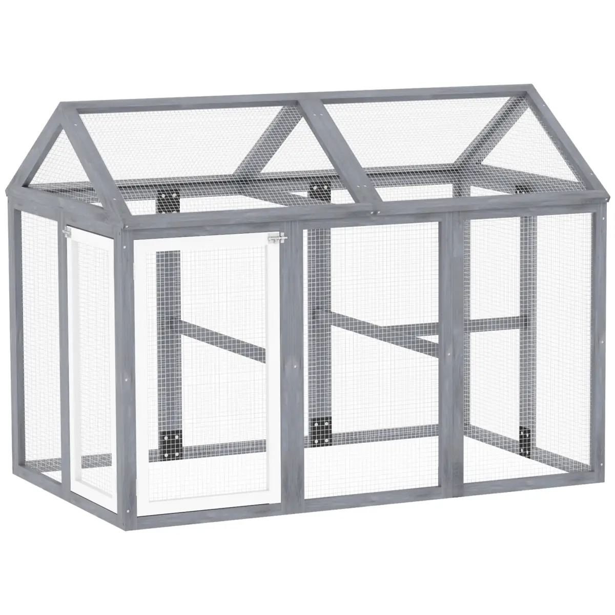 PawHut PawHut Chicken Run, Wooden Chicken Coop w/ Combinable Design-Natural Wood Finish - Chicken Coop