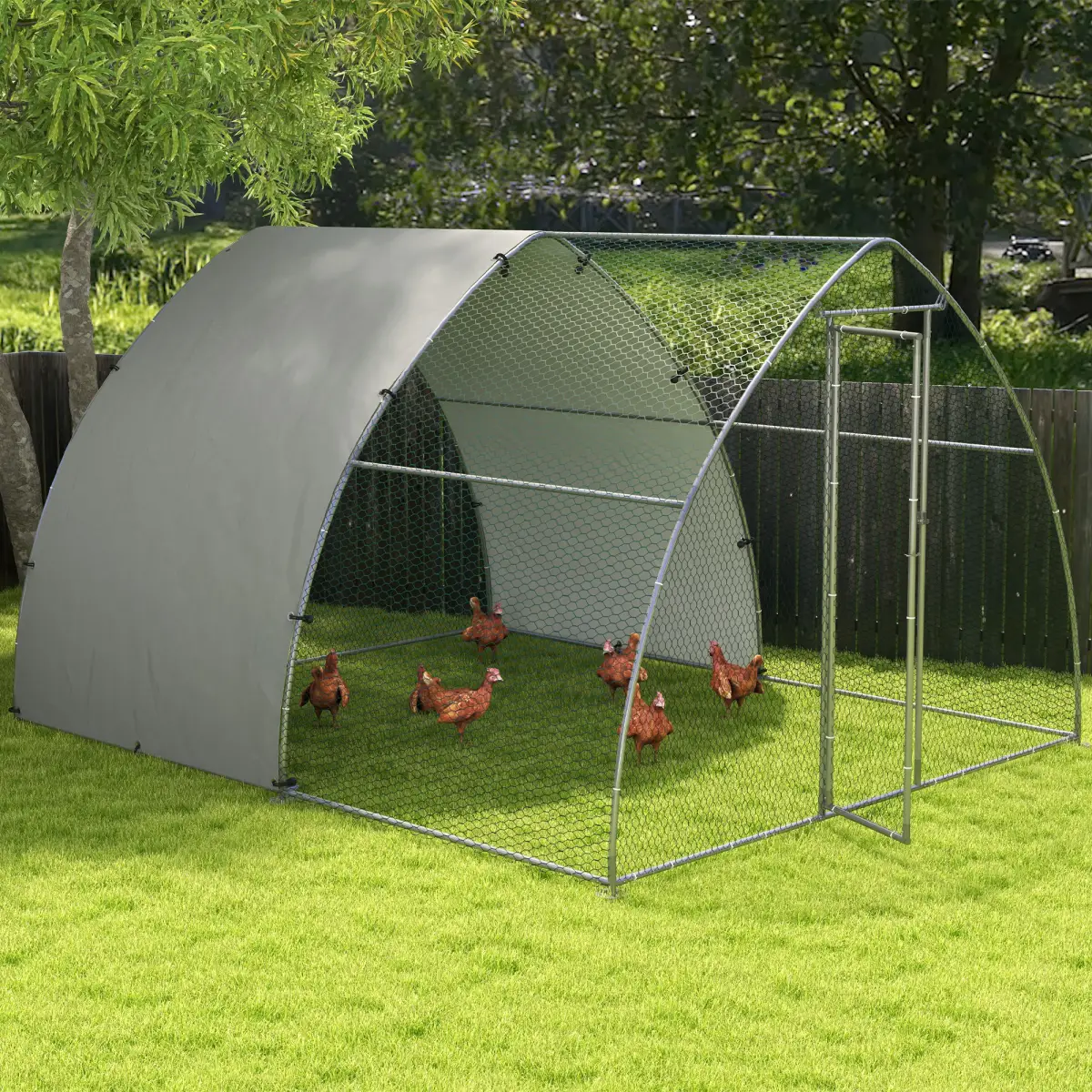 PawHut PawHut Walk-In Chicken Run w/ Cover, for 8-12 Chickens, 3 x 3.8 x 2.2m - Chicken Coop
