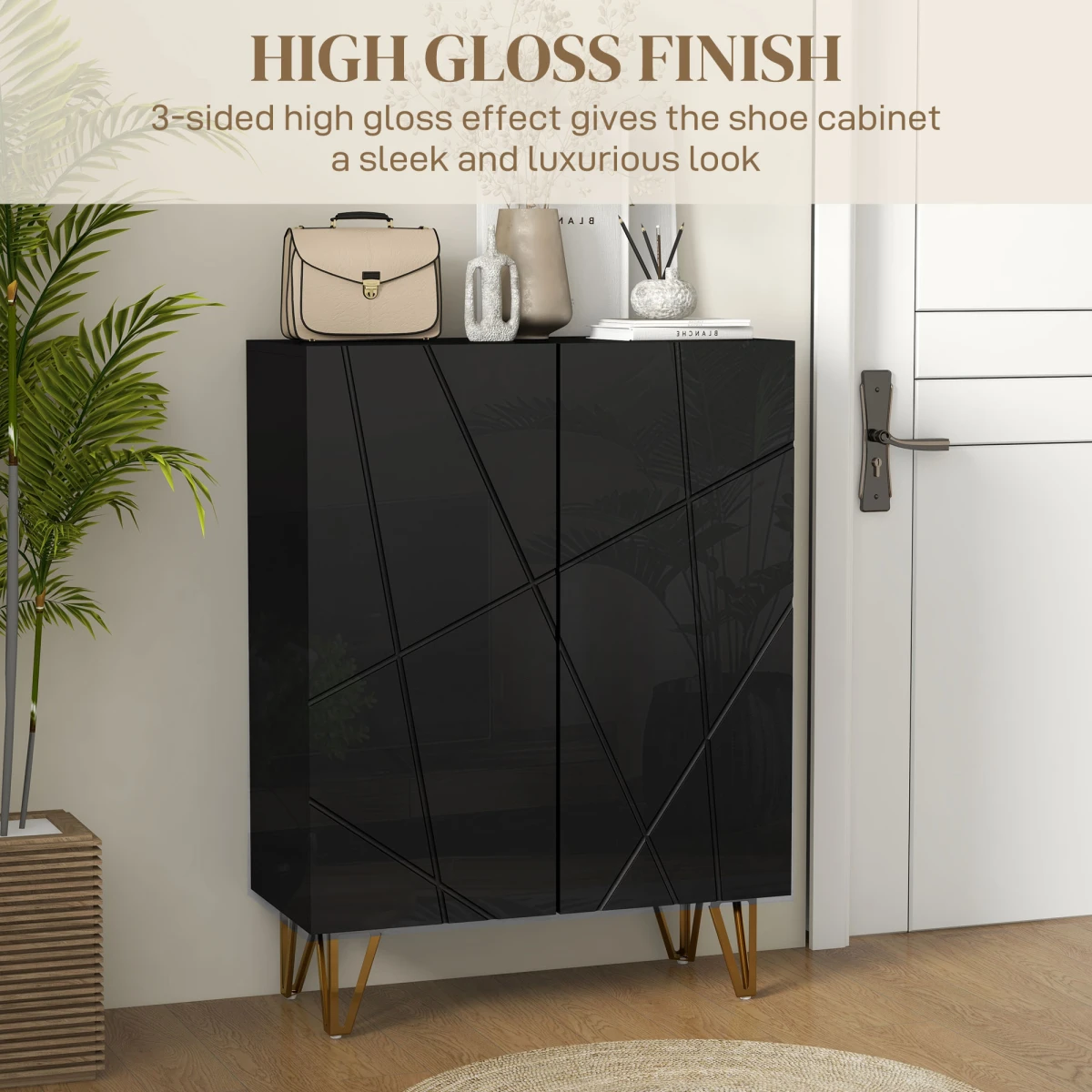 HOMCOM Shoe Storage Cabinet with Soft Close Hinges and Adjustable Shelves for Home Entryway by HOMCOM