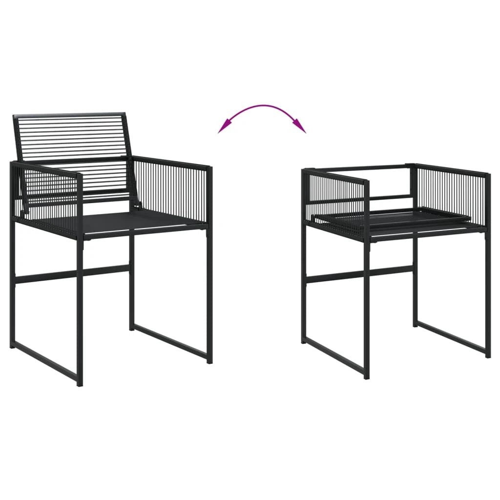 vidaXL vidaXL 5 Piece Garden Dining Set Black Poly Rattan - Uncategorized Garden Set