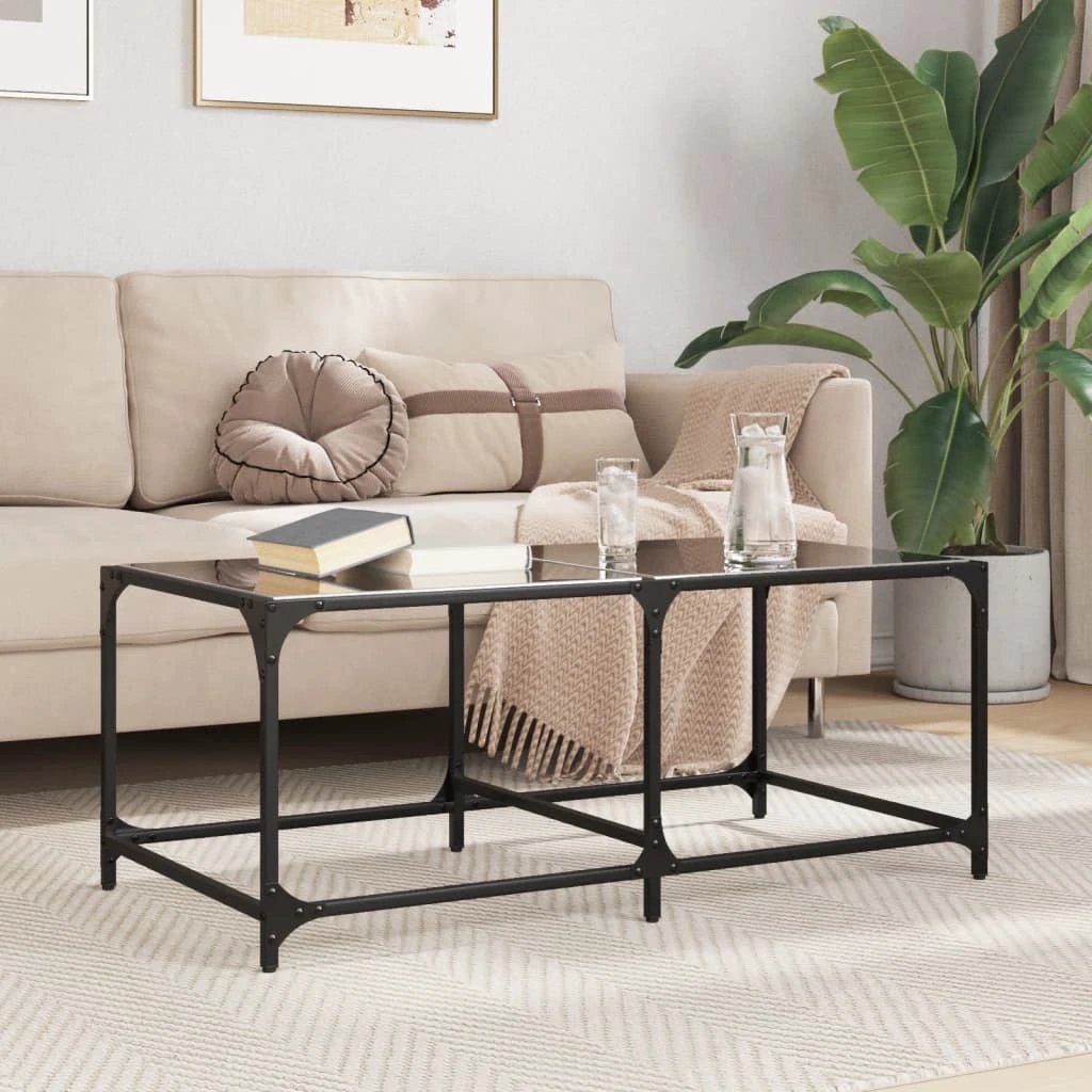 vidaXL Coffee Table 78.5x40x40 cm Glass Top Living Room by vidaXL