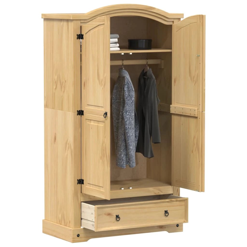 vidaXL vidaXL Wardrobe Corona 102x52x186 cm Solid Wood Pine - Wardrobe
