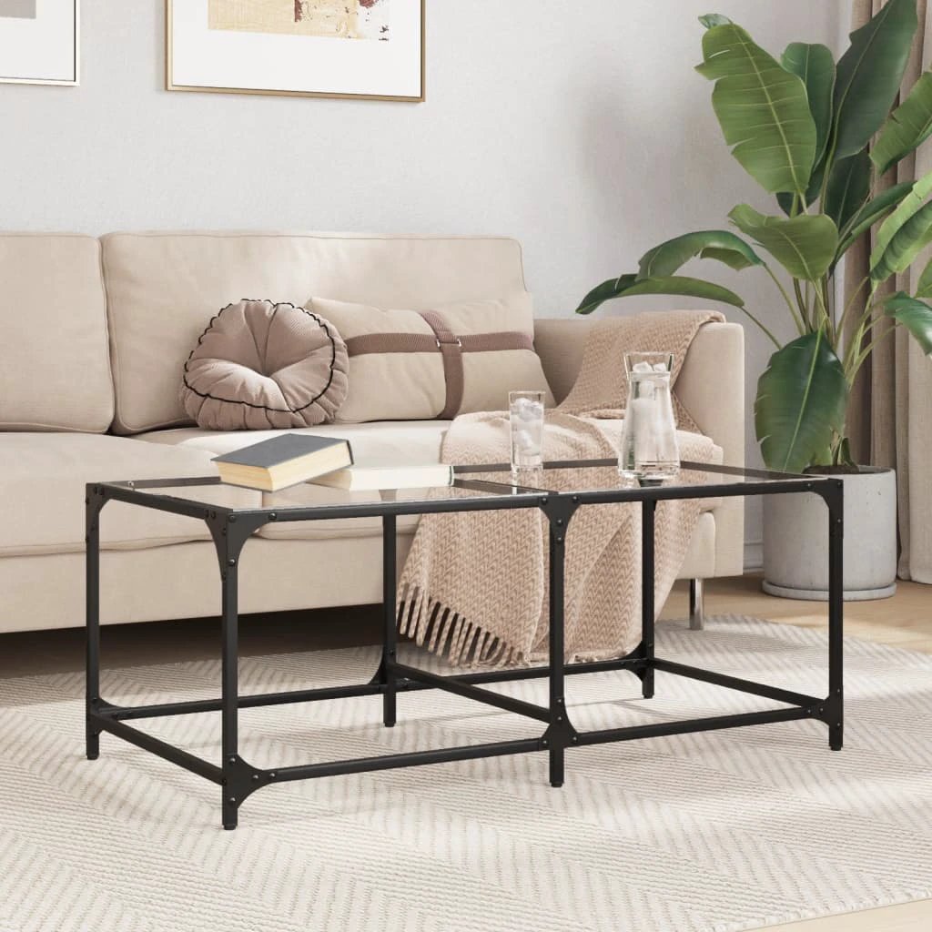vidaXL Coffee Table 78.5x40x40 cm Glass Top Living Room by vidaXL