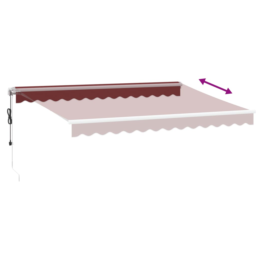 vidaXL vidaXL Retractable Awning Burgundy 350x250cm - Cover