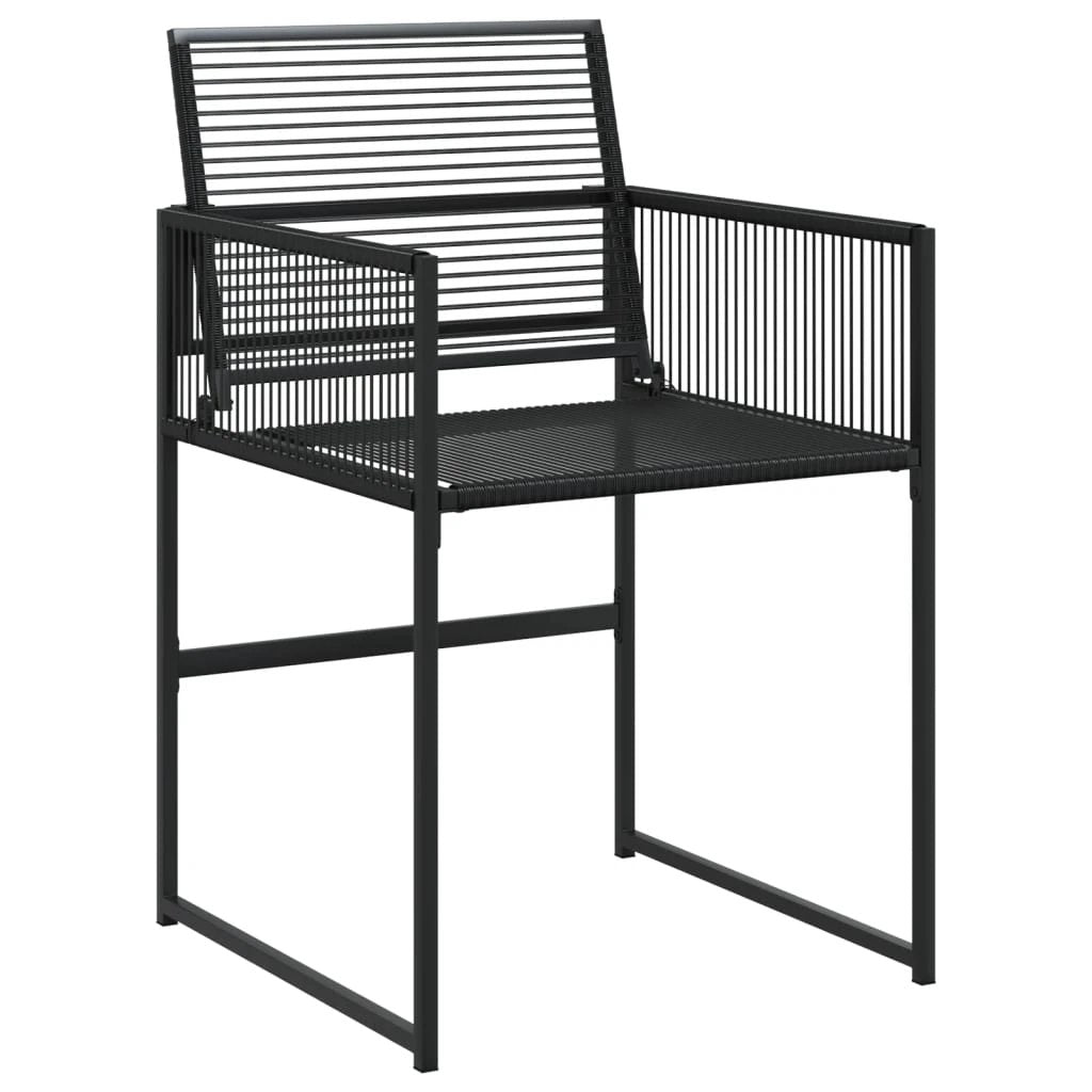 VidaXL 9 Piece Garden Dining Set Black Poly Rattan Outdoor by vidaXL