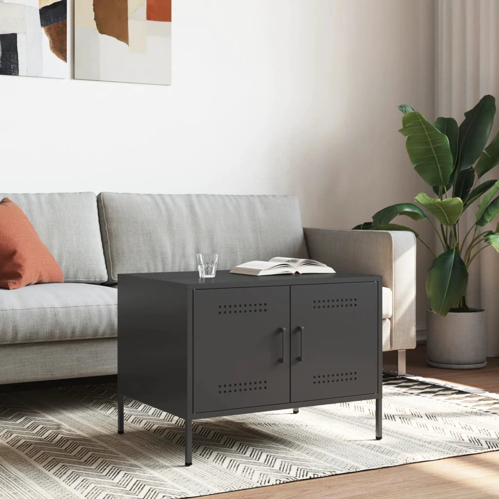 VidaXL Coffee Table 68x50x50.5 Cold Rolled Steel Black by vidaXL