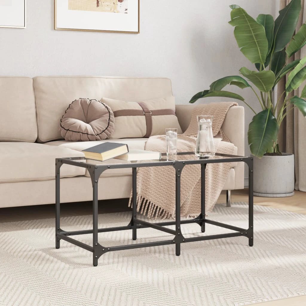 vidaXL Coffee Table 78.5x40x40 cm Glass Top Living Room by vidaXL