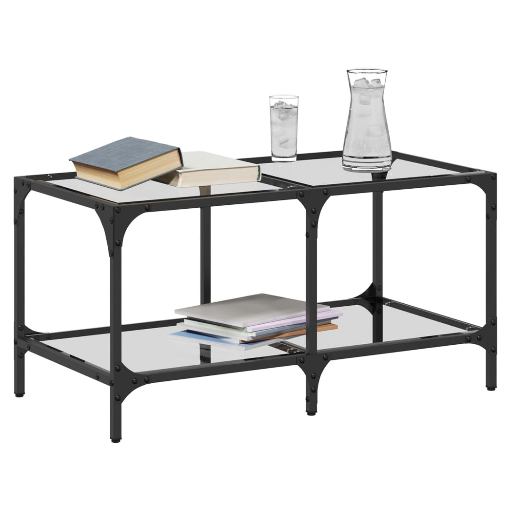 VidaXL Coffee Table 78.5x40x40cm Transparent Glass Top Home by vidaXL