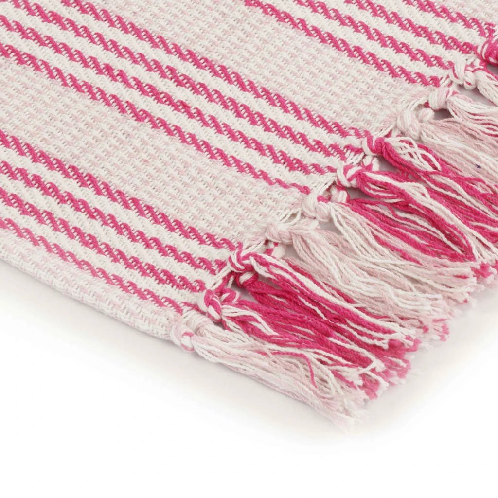 vidaXL vidaXL Cotton Throw Blanket 125x150 cm Grey with Tassels - Blankets Throws